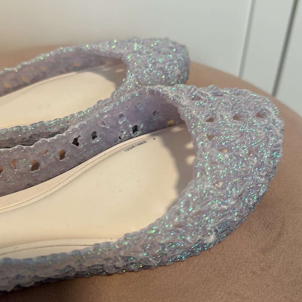 Stunning Melissa Campana flats in iridescent white detail. - Picture 7 of 11